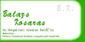 balazs kosaras business card